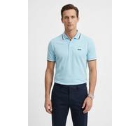 Poloshirt BOSS GREEN "Paddy", Herren, Gr. XXXL, blau (light, pastel blau455), Jersey, Obermaterial: 100% Baumwolle, casual, regular fit, hoch geschlossener Ausschnitt, Kurzarm eng Bündchen, Shirts, mi