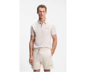 Poloshirt BOSS GREEN "Paddy Structure", Herren, Gr. L, beige (open weiß137), Jersey, Obermaterial: 100% Baumwolle, unifarben, regular fit normal, Rundhals, Bündchen, Shirts, Regular Fit, Reine Baumwol