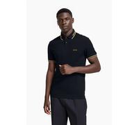 Poloshirt BOSS GREEN "Paul", Herren, Gr. 3XL, blau (dunkelblau), Jersey, Obermaterial: 92% Baumwolle, 8% Elasthan, slim fit, hoch geschlossener Ausschnitt, eingesetzt Bündchen kontrastfarben, Shirts P