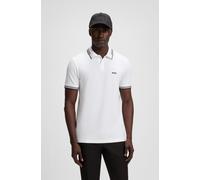 Poloshirt BOSS GREEN "Paul", Herren, Gr. L, beige (natural107), Jersey, Obermaterial: 92% Baumwolle, 8% Elasthan, slim fit, hoch geschlossener Ausschnitt, eingesetzt Bündchen kontrastfarben, Shirts Po