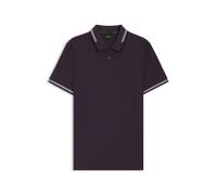 Poloshirt BOSS GREEN "Paul", Herren, Gr. L, lila (medium lila517), Jersey, Obermaterial: 92% Baumwolle, 8% Elasthan, unifarben, slim fit, hoch geschlossener Ausschnitt, eingesetzt Bündchen kontrastfar