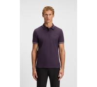 Poloshirt BOSS GREEN "Paul", Herren, Gr. XL, lila (medium lila517), Jersey, Obermaterial: 92% Baumwolle, 8% Elasthan, unifarben, slim fit, hoch geschlossener Ausschnitt, eingesetzt Bündchen kontrastfa