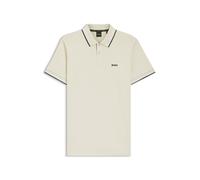 Poloshirt BOSS GREEN "Paul", Herren, Gr. XXL, weiß (open weiß131), Jersey, Obermaterial: 92% Baumwolle, 8% Elasthan, unifarben, slim fit, hoch geschlossener Ausschnitt, eingesetzt Bündchen kontrastfar