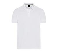 Poloshirt BOSS GREEN "Pio", Herren, Gr. L, weiß100, Jersey, Obermaterial: 100% Baumwolle, unifarben, regular fit normal, Rundhals, abgestepptes Bündchen, Shirts, mit Knöpfen, regular fit, toniges Logo