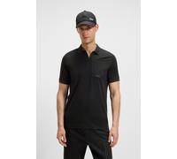 Poloshirt BOSS GREEN "Polo Urban Tech", Herren, Gr. XXXL, schwarz (schwarz001), Jersey, Obermaterial: 95% Baumwolle, 5% Elasthan, unifarben, casual, regular fit hüftlang, Rundhals, Kurzarm Bündchen, S