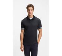 Poloshirt BOSS GREEN "Polo Zone", Herren, Gr. XXL, blau (dunkelblau402), Jersey, Obermaterial: 100% Baumwolle, unifarben, slim fit hüftlang, Bündchen, Shirts, mit Piqué-Streifen und einem Logo am Ärme