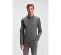 Poloshirt BOSS ORANGE "Passerby Langarm Regular Fit", Herren, Gr. 3XL, grau (open grau062), Jersey, Obermaterial: 95% Baumwolle, 5% Elasthan, körpernah hüftbedeckend, hoch geschlossener Ausschnitt, ei