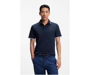 Poloshirt BOSS ORANGE "Passertip", Herren, Gr. 4XL, open blau464, Piqué, Obermaterial: 95% Baumwolle, 5% Elasthan, unifarben, slim fit hüftbedeckend, V-Ausschnitt, eingesetzt Bündchen, Shirts, mit BOS