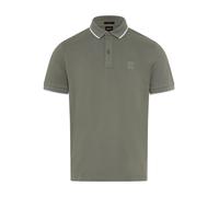 Poloshirt BOSS ORANGE "Passertip", Herren, Gr. 4XL, open grau076, Piqué, Obermaterial: 95% Baumwolle, 5% Elasthan, slim fit hüftbedeckend, V-Ausschnitt, eingesetzt Bündchen, Shirts, mit BOSS Logo-Badg