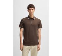 Poloshirt BOSS ORANGE "Passertip", Herren, Gr. L, braun (open braun248), Piqué, Obermaterial: 95% Baumwolle, 5% Elasthan, unifarben, slim fit hüftbedeckend, V-Ausschnitt, eingesetzt Bündchen, Shirts P