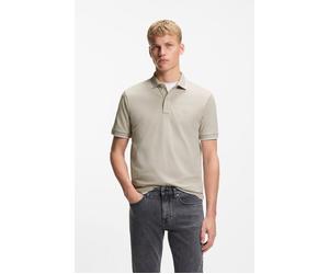 Poloshirt BOSS ORANGE "Passertip", Herren, Gr. XL, beige (open grau070), Piqué, Obermaterial: 95% Baumwolle, 5% Elasthan, unifarben, slim fit hüftbedeckend, V-Ausschnitt, eingesetzt Bündchen, Shirts,
