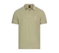 Poloshirt BOSS ORANGE "Passertip", Herren, Gr. XL, grün (open grün370), Piqué, Obermaterial: 95% Baumwolle, 5% Elasthan, slim fit hüftbedeckend, V-Ausschnitt, eingesetzt Bündchen, Shirts, mit BOSS Log