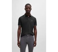 Poloshirt BOSS ORANGE "Passertip", Herren, Gr. XL, schwarz (001 schwarz), Piqué, Obermaterial: 95% Baumwolle, 5% Elasthan, unifarben, slim fit hüftbedeckend, V-Ausschnitt, eingesetzt Bündchen, Shirts,