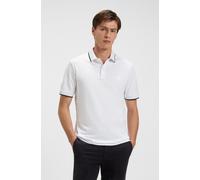 Poloshirt BOSS ORANGE "Passertip", Herren, Gr. XL, weiß (100_weiß), Piqué, Obermaterial: 95% Baumwolle, 5% Elasthan, kontrastfarbene Details, unifarben, slim fit hüftbedeckend, V-Ausschnitt, eingesetz