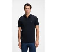 Poloshirt BOSS ORANGE "Passerzip", Herren, Gr. XL, blau (dunkelblau404), Jersey, Obermaterial: 95% Baumwolle, 5% Elasthan, unifarben, regular fit hüftlang, hoch geschlossener Ausschnitt, eingesetzt Bü