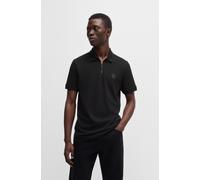 Poloshirt BOSS ORANGE "Passerzip Regular Fit Zipper", Herren, Gr. L, schwarz (schwarz001), Jersey, Obermaterial: 95% Baumwolle, 5% Elasthan, unifarben, regular fit hüftlang, hoch geschlossener Ausschn