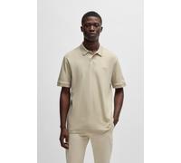 Poloshirt BOSS ORANGE "Pe Interlock", Jungen, Gr. S, beige (light beige271), Jersey, Obermaterial: 100% Baumwolle, unifarben, regular fit, hoch geschlossener Ausschnitt, eingesetzt Strickbündchen, Shi
