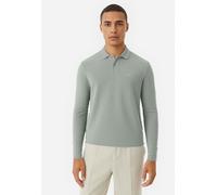 Poloshirt BOSS ORANGE "Petempestolong", Herren, Gr. 5XL, grün (open grün351), Jersey, Obermaterial: 82% Baumwolle, 12% Polyamid, 6% Elasthan, regular fit, hoch geschlossener Ausschnitt, eingesetzt Bün