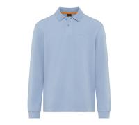 Poloshirt BOSS ORANGE "Petempestolong", Herren, Gr. S, light, pastel blau451, Jersey, Obermaterial: 82% Baumwolle, 12% Polyamid, 6% Elasthan, regular fit, hoch geschlossener Ausschnitt, eingesetzt Bün