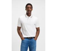 Poloshirt BOSS "Penrose 38", Herren, Gr. XXL, weiß 100, Jersey, Obermaterial: 100% Baumwolle, slim fit normal, Bündchen, Shirts Poloshirt, aus Baumwolle mit gestreiftem Kragen, slim fit (57884735-XXL)