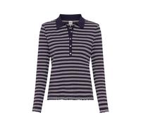 Poloshirt BRAX "Style CLEO L", Damen, Gr. 34, blau (lila), 46% Modal, 45% Baumwolle, 9% Elasthan, Shirts, Streifen: Poloshirt im Modal-Baumwolle-Mix (78393637-34) lila