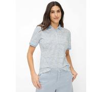Poloshirt BRAX "Style CLEO S", Damen, Gr. 46, bleu, 97% Baumwolle, 3% Elasthan, Shirts (39429019-46) bleu