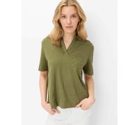 Poloshirt BRAX "Style CLIA S", Damen, Gr. 48, olivgrün, 100% Baumwolle, Shirts (86982664-48) olivgrün