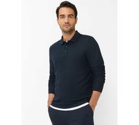 Brax Modern Fit Longsleeve Poloshirt dunkelblau, Strukturiert