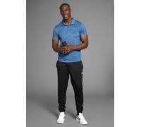 Poloshirt BRUNO BANANI, Herren, Gr. 3XL (64/66), blau (blau meliert), Single Jersey, Obermaterial: 100% Polyester, slim fit, Shirts, Poloshirt aus Quick Dry T-Shirt-Ware (23888128-XXXL) blau meliert