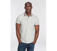 Poloshirt BRUNO BANANI, Herren, Gr. 3XL (64/66), grau (grau melange), Piqué, Obermaterial: 90% Baumwolle, 5% Elasthan, 5% Viskose, meliert, schmal, Bündchen, Shirts, Kurzarm, schmal geschnitten, Colou