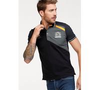 Poloshirt BRUNO BANANI, Herren, Gr. L (52/54), schwarz, Piqué, Obermaterial: 95% Baumwolle, 5% Elasthan, bestickt, mehrfarbig, körpernah, Shirts, Kurzarm, körpernahe Passform, unifarben, mit Polokrage