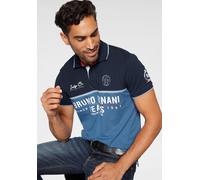 Poloshirt BRUNO BANANI, Herren, Gr. XL (56/58), blau (blau, marine), Piqué, Obermaterial: 75% Baumwolle, 20% Polyester, 5% Elasthan, bedruckt, bestickt, körpernah, Bündchen, Shirts, Kurzarm, körpernah