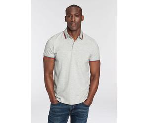 Poloshirt BRUNO BANANI, Herren, Gr. XL (56/58), grau (grau melange), Piqué, Obermaterial: 90% Baumwolle, 5% Elasthan, 5% Viskose, meliert, schmal, Bündchen, Shirts, Kurzarm, schmal geschnitten, Colour