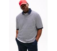 Poloshirt "BT -1985 REGULAR POLO -B", Herren, Gr. 4XL, blau (desert sky, weiß), Jersey, Obermaterial: 96% Baumwolle, 4% Elasthan, TOMMY HILFIGER BIG & TALL, gemustert, gestreift, mehrfarbig, regular f
