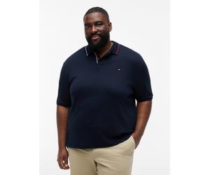 Poloshirt "BT-LIQUID COTTON TIPPED SLIM-B", Herren, Gr. 4XL, desert sky, Jersey, Obermaterial: 100% Baumwolle, TOMMY HILFIGER BIG & TALL, kontrastfarbene Details, unifarben, slim fit hüftbedeckend, Ru