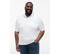 Poloshirt "BT-LIQUID COTTON TIPPED SLIM-B", Herren, Gr. 4XL, weiß, Jersey, Obermaterial: 100% Baumwolle, TOMMY HILFIGER BIG & TALL, kontrastfarbene Details, unifarben, slim fit hüftbedeckend, Rundhals