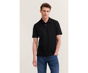Poloshirt BUGATTI "Basic Essential", Herren, Gr. XXL, schwarz, 100% Baumwolle, normal, ohne Ausschnitt, Rippbündchen, Shirts, Modern Fit Piqué (18801818-XXL) schwarz