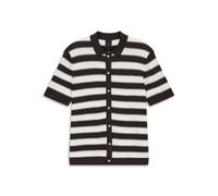 Poloshirt BUGATTI, Damen, Gr. XXL, 90, braun, 50% Baumwolle, 50% Polyester, unifarben, regular fit, ohne Ausschnitt, Shirts, Regular Fit mit Blockstreifen (82479552-XXL) 90, braun