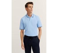 Poloshirt BUGATTI, Herren, Gr. L, 320, hellblau, 100% Baumwolle, unifarben, normal, ohne Ausschnitt, Rippbündchen, Shirts, mit Kontraststreifen und Bruststickerei (50021457-L) 320, hellblau