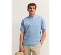 Poloshirt BUGATTI, Herren, Gr. XXL, blau (320, hellblau), 50% Baumwolle, 50% Polyester, unifarben, normal, ohne Ausschnitt, Shirts, Modern Fit mit einer Brusttasche (25573203-XXL) 320, hellblau