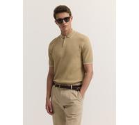 Poloshirt BUGATTI "kurzarm", Herren, Gr. M, beige (40, beige), 50% Baumwolle, 50% Polyester, unifarben, regular fit, ohne Ausschnitt, Shirts, gestrickt in Regular Fit (89102057-M) 40, beige