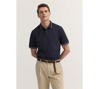Poloshirt BUGATTI "Modern Fit", Herren, Gr. M, blau (390, marine), 100% Baumwolle, unifarben, normal, ohne Ausschnitt, Shirts, Modern Fit Baumwoll-Piqué Kurzarm Polokragen (12224105-M) 390, marine