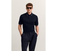 Poloshirt BUGATTI "Modern Fit", Herren, Gr. S, blau (390, marine), 100% Baumwolle, unifarben, normal, ohne Ausschnitt, Rippbündchen, Shirts, Basic Essential aus Baumwolle (29663126-S) 390, marine