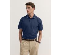 Poloshirt BUGATTI "Modern Fit", Herren, Gr. XL, blau (370, marine), 100% Baumwolle, unifarben, normal, ohne Ausschnitt, Shirts, Modern Fit Baumwoll-Piqué Kurzarm Polokragen (77466632-XL) 370, marine