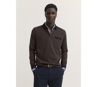 Poloshirt BUGATTI "Modern Fit", Herren, Gr. XL, braun (80, braun), 70% Polyester, 30% Baumwolle, unifarben, normal, ohne Ausschnitt, Shirts, Modern Fit Brusttasche Kontraststreifen (26789159-XL) 80, b