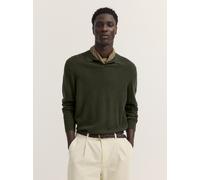 Poloshirt BUGATTI "Regular Fit", Herren, Gr. XXL, grün (180, oliv), 80% Wolle, 20% Polyamid, unifarben, regular fit, ohne Ausschnitt, Shirts, Regular Fit Wollmix Reißverschluss (56500819-XXL) 180, oli