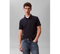 Poloshirt CALVIN KLEIN JEANS "CLASSIC MONOGRAM", Herren, Gr. L, schwarz sapphire, Jersey, Obermaterial: 100% Baumwolle, unifarben, normal normal, Shirts, normale Passform, basic, Logostickerei (681133