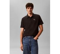 Poloshirt CALVIN KLEIN JEANS "EASY MONOLOGO CASUAL PIQUE", Herren, Gr. L, schwarz, Web, Obermaterial: 100% Baumwolle, lässig geschnitten normal, Rundhals, eingesetzt gerader Abschluss, Shirts, Regular