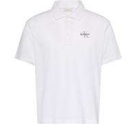 Poloshirt CALVIN KLEIN JEANS "EASY MONOLOGO CASUAL PIQUE", Herren, Gr. XXL, hellweiß, Web, Obermaterial: 100% Baumwolle, unifarben, regular fit normal, Rundhals, eingesetzt gerader Abschluss, Shirts P