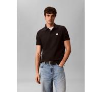 Poloshirt CALVIN KLEIN JEANS, Herren, Gr. M, schwarz, Jersey, Obermaterial: 70% Baumwolle, 27% Polyester, 3% Elasthan, unifarben, regular fit normal, Rundhals, abgesteppte Kante, Shirts, Regular Fit, 